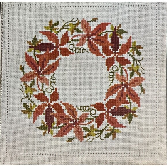 Vintage Danish Embroidery Flower VIRGINIA CREEPER Cross Stitch Pattern 5x5 - Picture 1 of 1